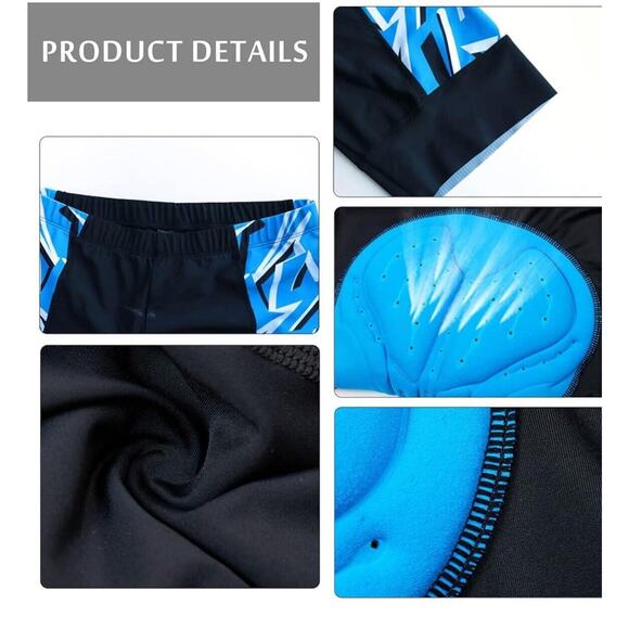 Mens Bike Shorts Cycling Pants, 3D Padded Bicycle MTB Blue XXXL New - Picture 4 of 10
